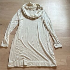Michael Stars Size S Cream Cowl Neck Sweater Dress